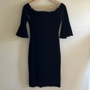 Suzy Shier Velvet Bell Sleeve Dress